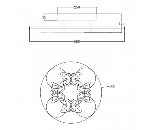 Люстра на штанге Escada BUTTERFLY 10272/8LED