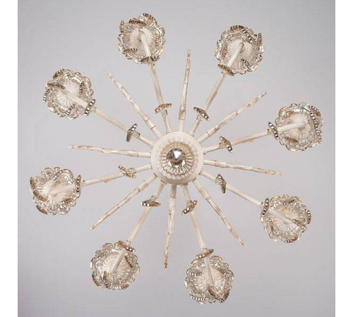 Подвесная люстра Eurosvet Elisha 3281/8 белый с золотом/тонированный хрусталь Strotskis