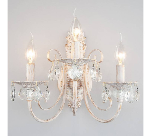 Бра Eurosvet Alda 3305/3 белый с золотом/прозрачный хрусталь Strotskis