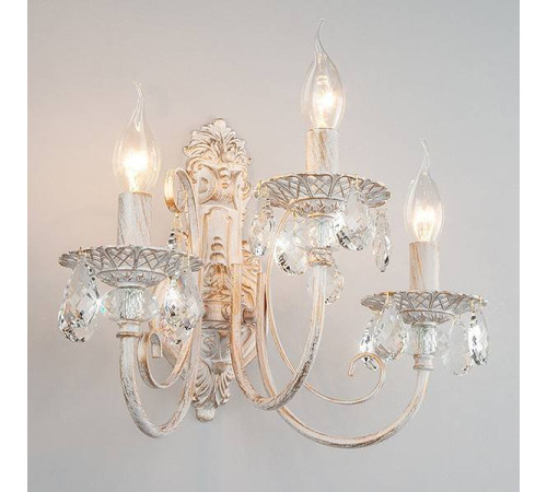 Бра Eurosvet Alda 3305/3 белый с золотом/прозрачный хрусталь Strotskis