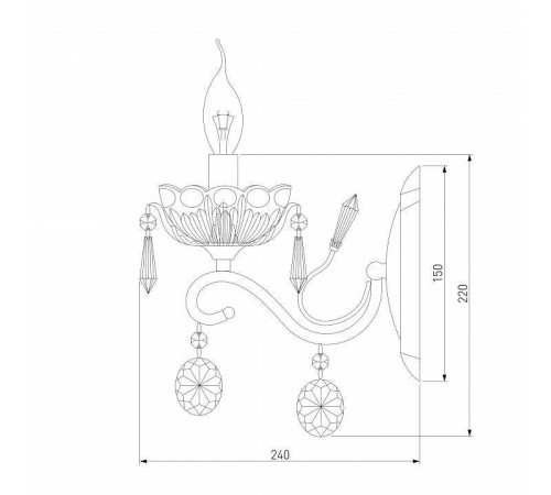 Бра Eurosvet Teodore 10103/1 хром/дымчатый хрусталь Strotskis