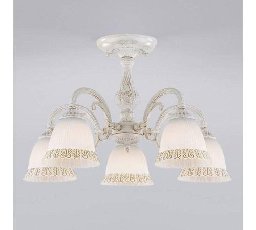 Люстра на штанге Eurosvet Campina 60107/5 белый с золотом 60107/5