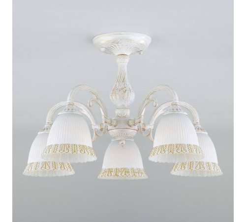 Люстра на штанге Eurosvet Campina 60107/5 белый с золотом 60107/5