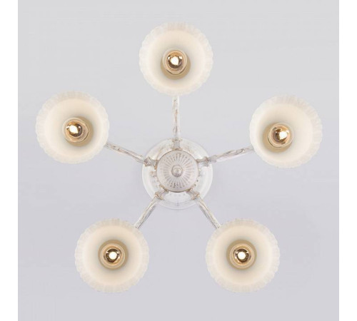 Люстра на штанге Eurosvet Campina 60107/5 белый с золотом 60107/5