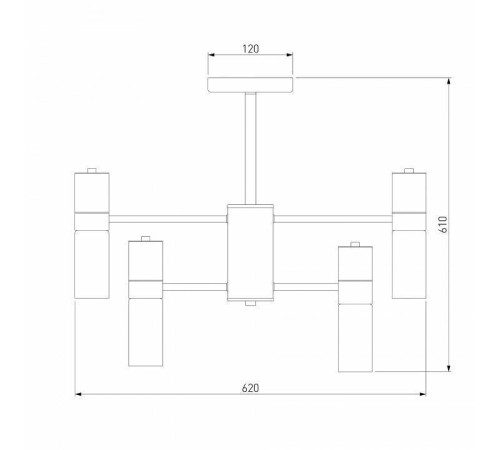 Люстра на штанге Eurosvet Tesoro 70125/6 черный