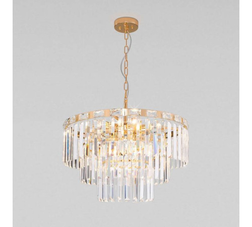 Подвесная люстра Eurosvet Elegante 10130/8 золото/прозрачный хрусталь Strotskis
