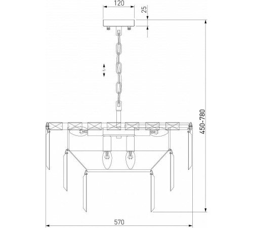 Подвесная люстра Eurosvet Elegante 10130/8 золото/прозрачный хрусталь Strotskis