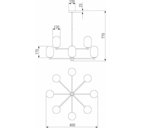 Люстра на штанге Eurosvet Loona 60161/8 латунь