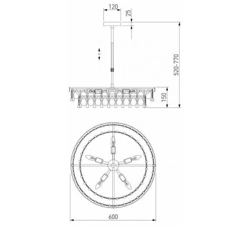 Люстра на штанге Eurosvet Sophie 60165/6 латунь