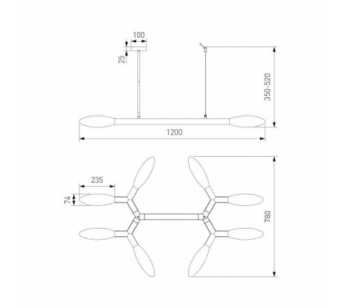 Люстра на штанге Eurosvet Covalent 30180 черный