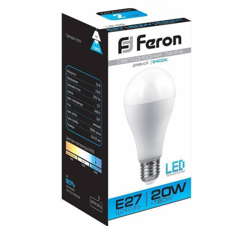 Лампа светодиодная Feron LB-98 E27 20Вт 6400K 25789