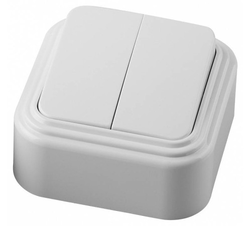 Выключатель двухклавишный Stekker Брест 32744