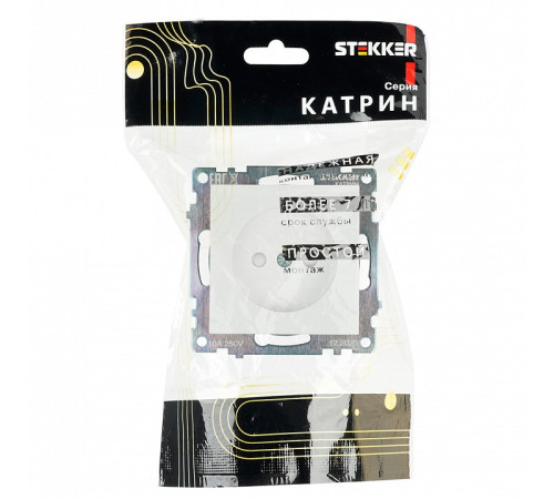 Розетка без заземления и со шторкой, без рамки Stekker Катрин 39303