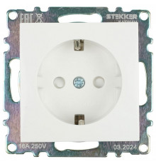 Розетка с заземлением и со шторкой, без рамки Stekker Катрин 39304