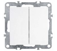 Выключатель двухклавишный без рамки Stekker Эрна 39312