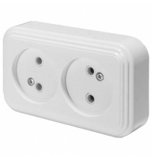 Розетка без заземления Stekker Karin белая 39693