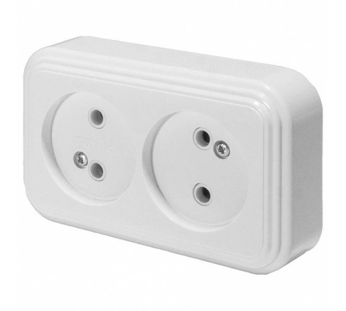 Розетка без заземления Stekker Karin белая 39693