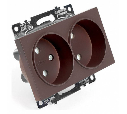 Розетка с заземлением и с шторками Stekker Катрин 49026