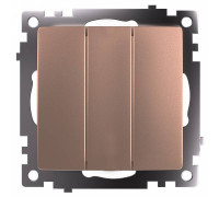 Выключатель трехклавишный без рамки Stekker Катрин 49174