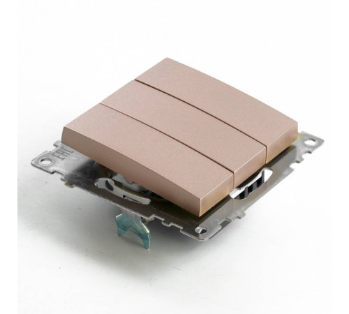 Выключатель трехклавишный без рамки Stekker Катрин 49174