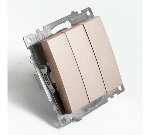 Выключатель трехклавишный без рамки Stekker Катрин 49174