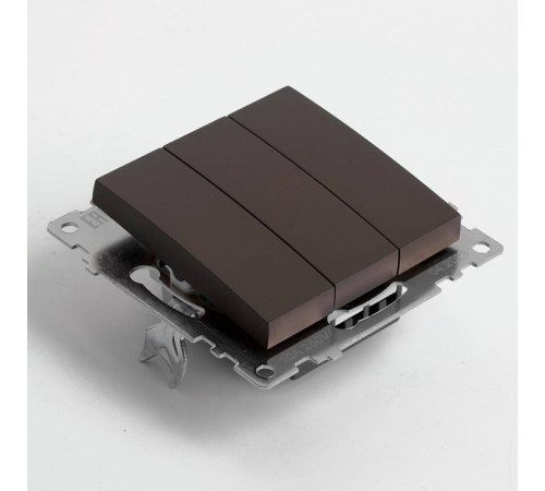 Выключатель трехклавишный без рамки Stekker Катрин 49175