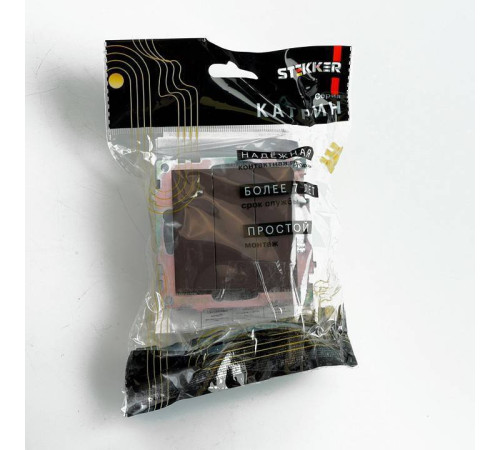 Выключатель трехклавишный без рамки Stekker Катрин 49175