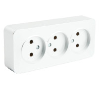 Розетка тройная без заземления Stekker София 49305