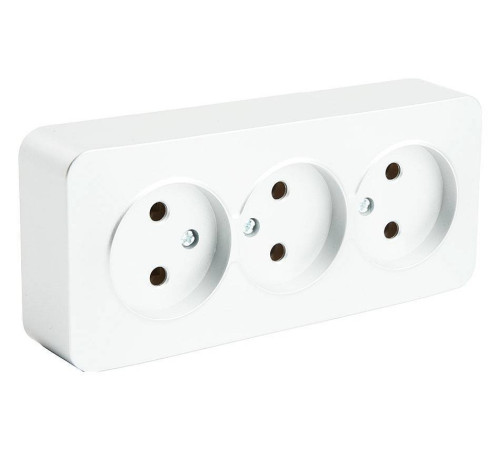Розетка тройная без заземления Stekker София 49305