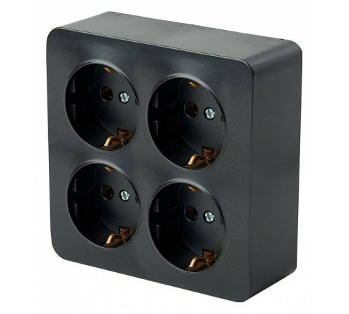 Розетка четверная с заземлением Stekker София 49322