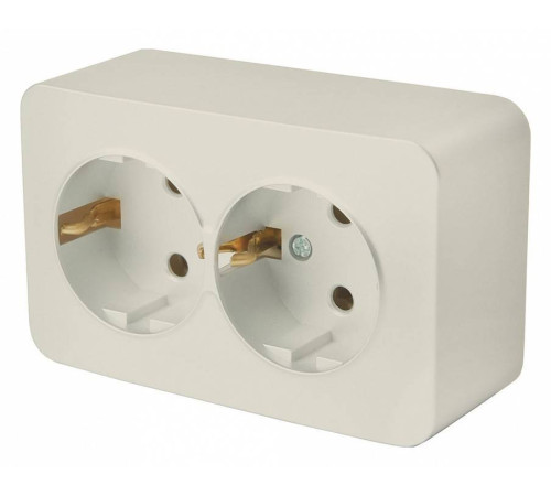 Розетка двойная с заземлением Stekker София 49497