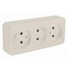 Розетка тройная без заземления Stekker София 49499