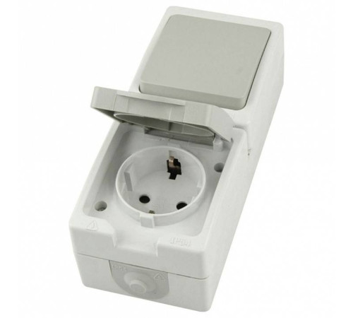 Блок с розеткой и выключателем Stekker Велена 49738