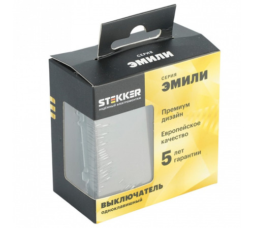 Выключатель одноклавишный без рамки Stekker RSW10-5103-09 49917