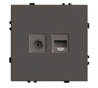 ТВ-розетка и розетка Ethernet RJ-45 без рамки Stekker Эмили 49924