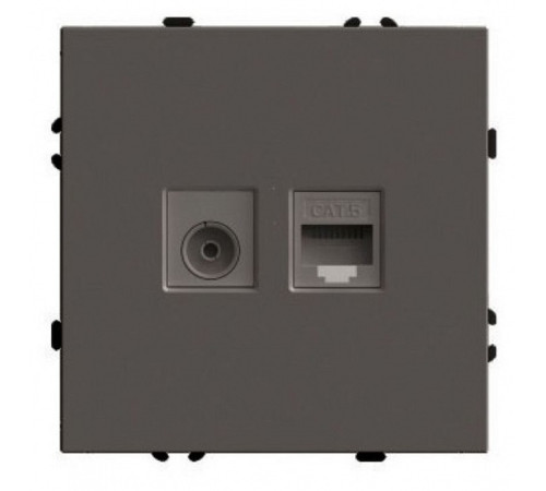 ТВ-розетка и розетка Ethernet RJ-45 без рамки Stekker Эмили 49924