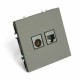 ТВ-розетка и розетка Ethernet RJ-45 без рамки Stekker Эмили 49950