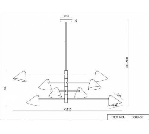 Подвесная люстра F-promo Trikoniya 3089-8P