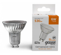 Лампа светодиодная Gauss Basic GU10 6 Вт 3000 K 10106162