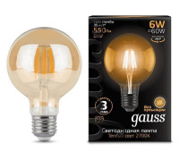 Лампа светодиодная Gauss Filament E27 6 Вт 2400 K 105802006