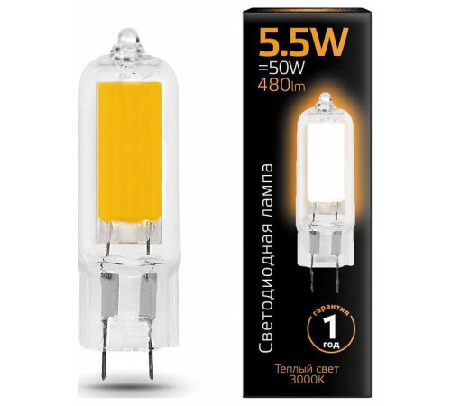 Лампа светодиодная Gauss LED G4 G4 5.5Вт 3000K 107807105