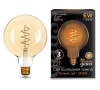 Лампа светодиодная Gauss LED Filament Flexible E27 6Вт 2400K 158802008