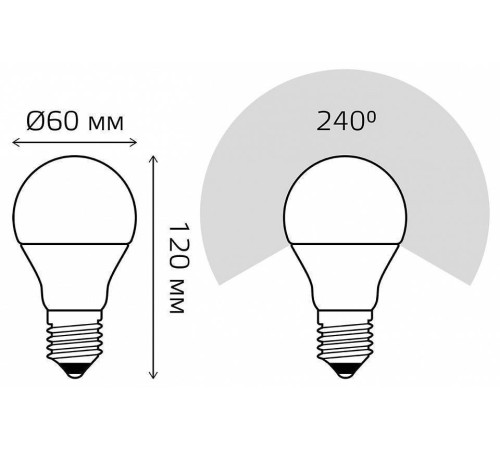 Лампа светодиодная Gauss Led Elementary A60 E27 15Вт 3000K 23215