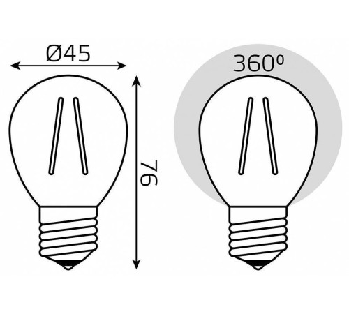 Лампа светодиодная Gauss Filament Elementary E27 8Вт 4100K 52228