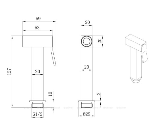 Гигиенический душ Allen Brau INFINITY латунь черный матовый 5.21A05-31