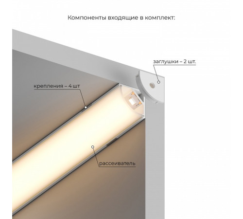 Профиль для светодиодной ленты Hesby Lighting Line угловой HSBL_0197