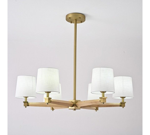 Люстра на штанге Imperiumloft Jorgenson White/Light wood STAVRA01