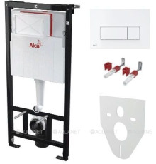 Комплект инсталляции 4в1 AlcaPlast AM101/1120-4:1 RU M570-0001 с белой кнопкой