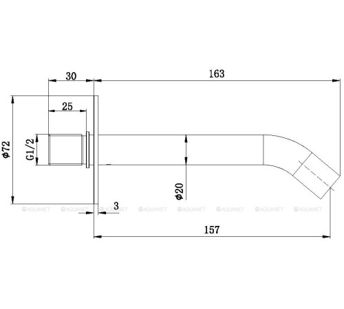 Излив из стены Allen Brau Priority 3.0S встраиваемый 166 мм черный 5.31A18-31