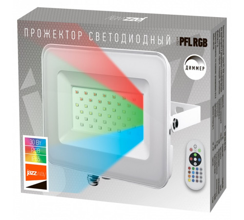 Настенно-потолочный прожектор Jazzway PFL-30W RGB WH IP65